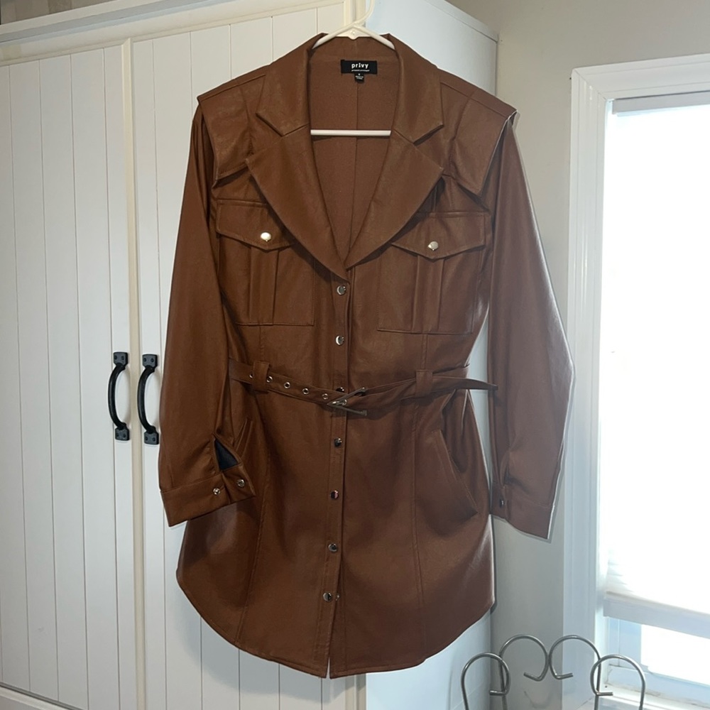 Brown leather jacket